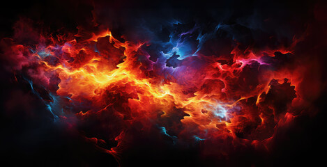 Fototapeta premium Fiery flame with dark background