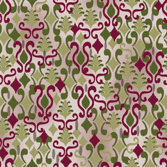 Seamless pattern of abstract motifs in vector
