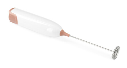 One milk frother wand isolated on white