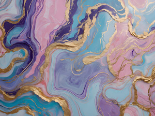 Colourful unicorn abstract marble background. alcohol ink golden line glitter wallpaper. backdrop...