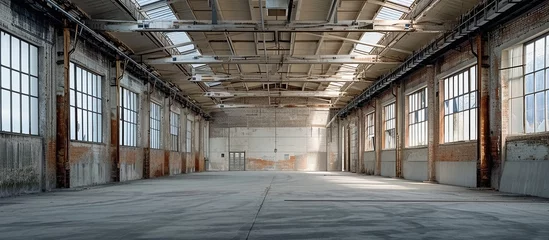 Foto op Aluminium deserted ancient warehouse with brick walls © zaen_studio