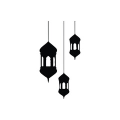 Arabic traditional Ramadan Kareem eastern lanterns. Muslim ornamental hanging lanterns, vector illustration
