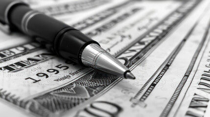 Briefcase, pen, and documents. Grey, Modern, Clean