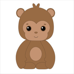 Cartoon monkey on a white background