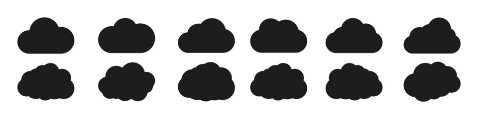 Clouds icon, vector illustration. Cloud symbol or logo, different clouds set