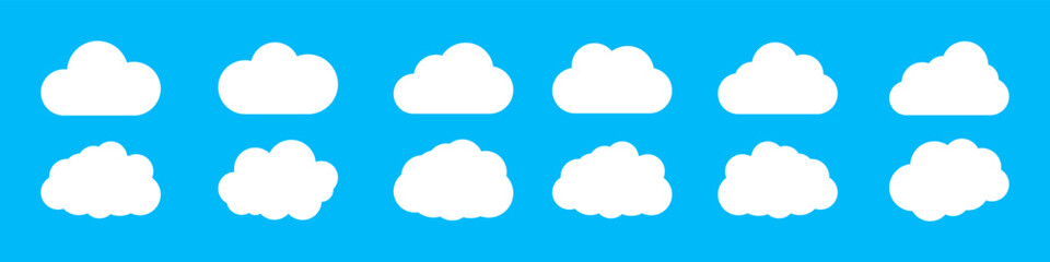 Clouds icon, vector illustration. Cloud symbol or logo, different clouds set