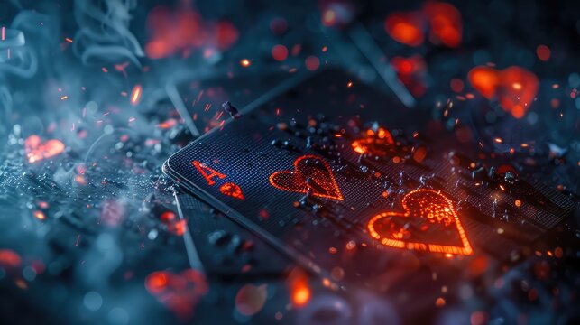 Ace card in neon color