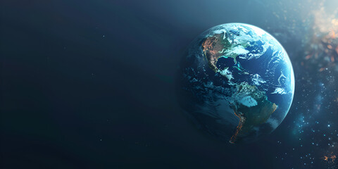 earth with space,A digital image of a planet with a globe and lights,Planet earth globe view from space showing realistic earth surface and world map
 - obrazy, fototapety, plakaty