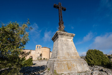 Fototapeta na wymiar Romanesque hermitage of San Frutos, Las Hoces del Río Duratón Natural Park, Segovia province, Spain
