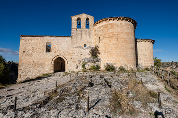 Fototapeta na wymiar Romanesque hermitage of San Frutos, Las Hoces del Río Duratón Natural Park, Segovia province, Spain