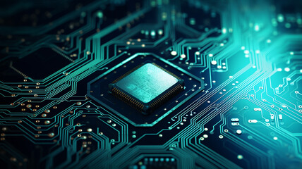 Obraz premium secure connection or cybersecurity service concept of compute motherboard closeup and lock with login and connecting verified credentials as wide banner design with copy space area