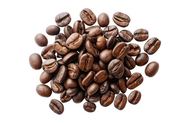 Coffee beans isolated on transparent background