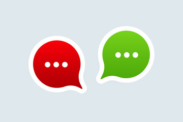 Speech bubbles icons. Flat, color, message bubbles icons. Vector icons