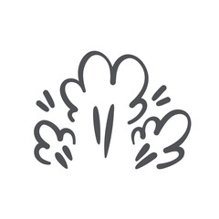 Comic cloud speed motion icon, manga doodle element. Funny retro flying smoke or steam scribbles and lines, anger and fury expression of character. Clouds of comic book style vector illustration