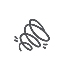 Comic spiral line icon, manga doodle element. Funny retro spiral vortex expression of thinking and confusion, surprise emotion of character. Scribble sketch of comic book style vector illustration