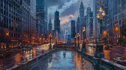 Cityscapes: The bustling streets, towering skyscrapers, iconic bridges, lively squares, and enchanting night views depict the vibrant essence of urban life