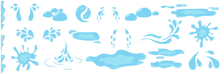 Fototapeta na wymiar Tears drops. Sadness is cried by streams, tears or drops of sweat. Water drop icon set. Shedding tears, streams of tears, crying, sobbing or mourning. Vector illustration