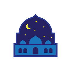 moon mosque islamic border frame ornament vector