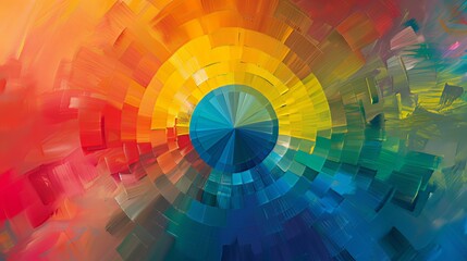 Color Harmonies and Color Theory: Creating harmonious color combinations and understanding the emotional effects of colors using the color wheel and color theory principles.  - obrazy, fototapety, plakaty