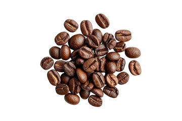 Naklejka premium Coffee beans isolated on transparent background