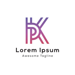 letter pk logo design icon - obrazy, fototapety, plakaty