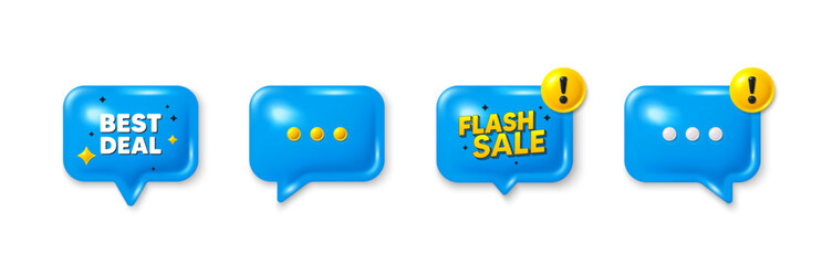 Best deal tag. Special offer sale sign. Offer speech bubble 3d icons. Vector