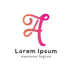 abstract logo design a letter