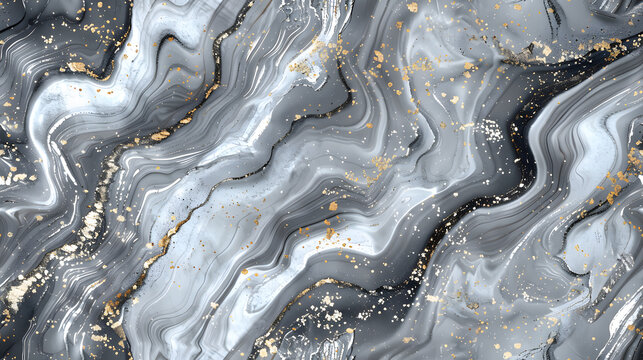 Silver Marble Swirl Background with Gray Accents for Modern and Sleek Designs
