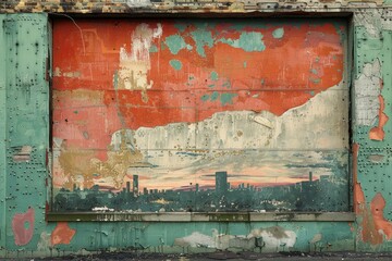 Evocative scenes of decayed murals on urban buildings, telling a story of time and change
