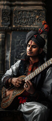 Obraz premium portrait of male indian musician