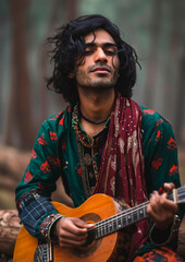 portrait of male indian musician