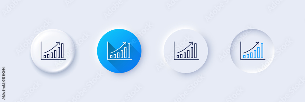 Wall mural graph line icon. column chart sign. line icons. vector