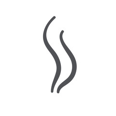 Steam and smell two wavy lines icon. Aroma scent or bad odor of cooking, hot grill smoke or vapor steam, heat of fire, smelly stink. Air wind and water waves icon of doodle style vector illustration