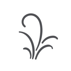 Steam fountain of lines icon. Aroma smell and hot fire smoke of rounded shape, gas, fume and steam evaporation from surface of water or liquid. Air wind twirls icon of doodle style vector illustration