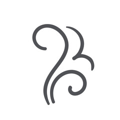 Fototapeta premium Steam twirl lines icon. Steam function in domestic and industrial cleaning appliances, aroma smell of cooking food and drink, smoke of hot fire. Air wind icon of doodle style vector illustration