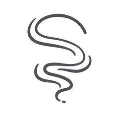 Steam and aroma smell wavy lines icon. Fire or cigarette comic smoke and fumes of vapor, gas trail in atmosphere, mist and fog curly wave. Air wind twirl icon of doodle style vector illustration