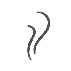 Steam swirls and two lines icon. Aroma scent and smell flow with wavy effect, steam of heater, cooking food and hot water symbol, smog and fume. Air cleaning icon of doodle style vector illustration