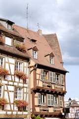 Traditional half-timbered houses located in Colmar, France.