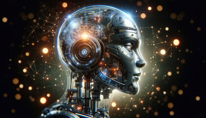 Futuristic AI Robot with Advanced Interface