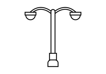 Icono negro de una farola de dos focos. 