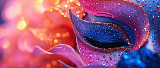 Abstract Glittering Lips in Vivid Colors in Carnival festival