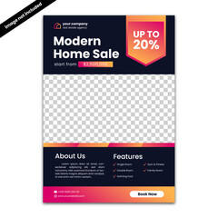 Modern Gradient Real Estate Flyer Template, Vector Design, Corporate Real Estate Flyer Template, Flyer Design,