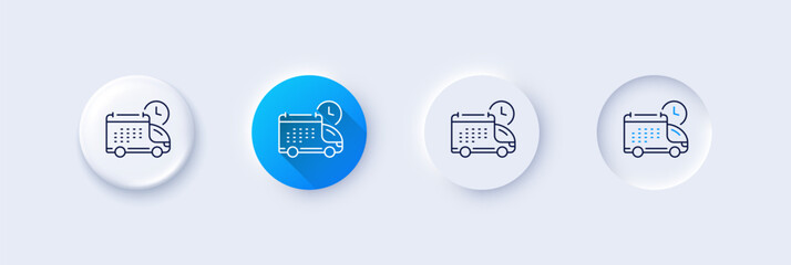 Delivery schedule line icon. Logistics calendar sign. Line icons. Vector