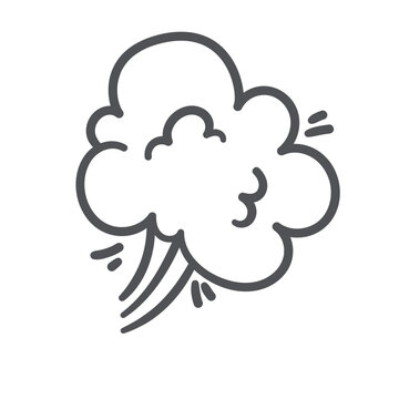 recommend clip art: Smoke and dust puff cloud of explosion icon. Silhouette of steam, gas bubbles with puff magic effect and lines of movement. Boom with smoke in air comic book icon of doodle style vector illustration