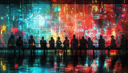Online Communication and Collaboration, online communication and collaboration with an image depicting people from diverse backgrounds engaging in virtual meetings, AI