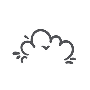 recommend clip art: Smoke puff cloud with curvy lines icon. Silhouette of soft soap foam, steam and dust pollution curves trails, fog and mist spread in air. Smoke comic icon of doodle style vector illustration