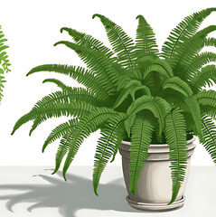 boston fern plant flower pot illustration plant illustration