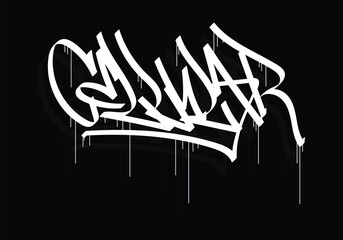 CELLULAR word graffiti tag style