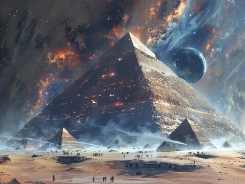 Ancient Egypt with alien technology pyramids serving as portals to other worlds and dimensions