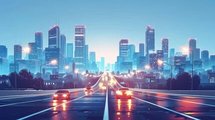 Autonomous vehicles on smart city roads self driving cars with AI navigation futuristic urban transport